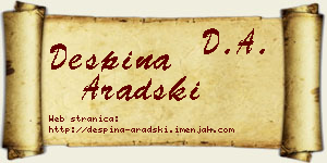Despina Aradski vizit kartica